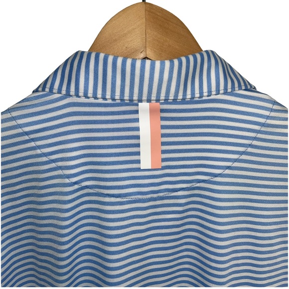 Rhoback Blue and White Striped Polo Shirt - Picture 7 of 8